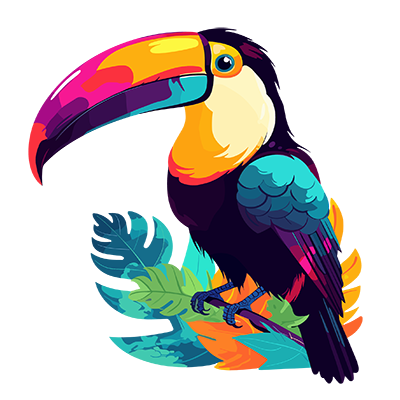 Der Toucan, das Lieblingstier bei evacon in Karlsruhe.